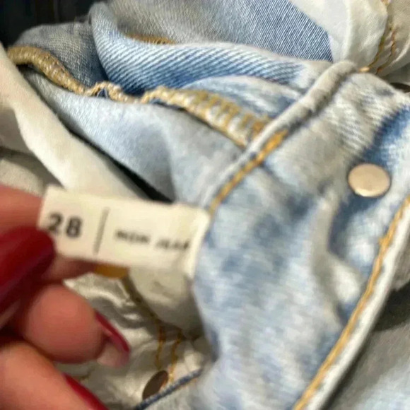 Pacsun denim mom jeans raw hem size 28 - Picture 4 of 8